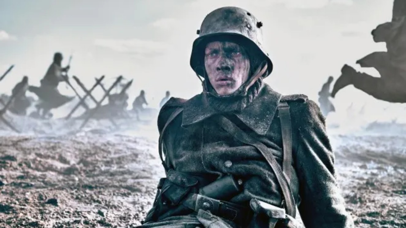 A still from All Quiet on the Western Front, one of the best military movies you can stream on Netflix.