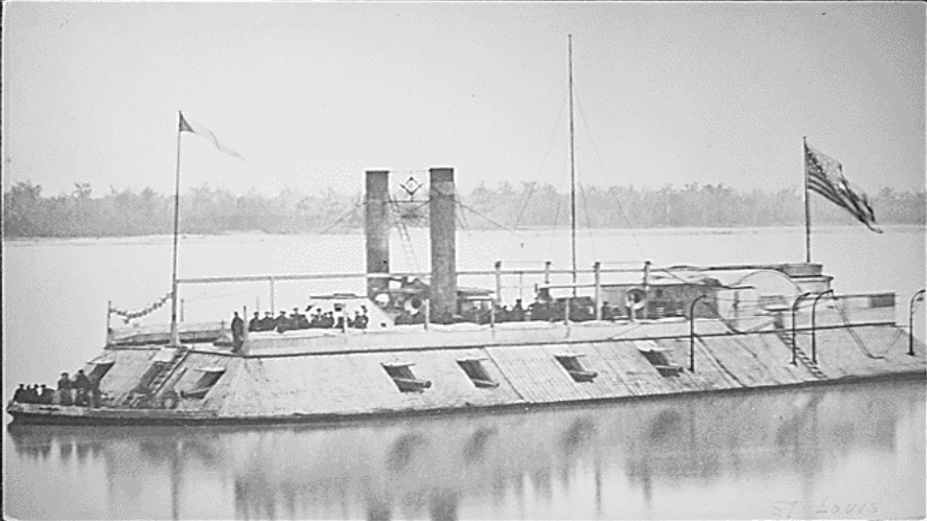 First ironclad gunboat built in America. The Saint Louis.