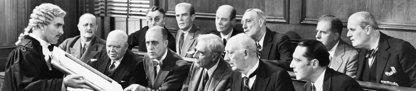 black and white photo of a jury