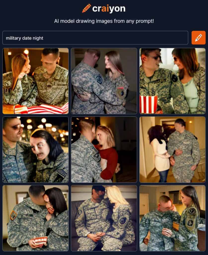 ai generated image of military date night