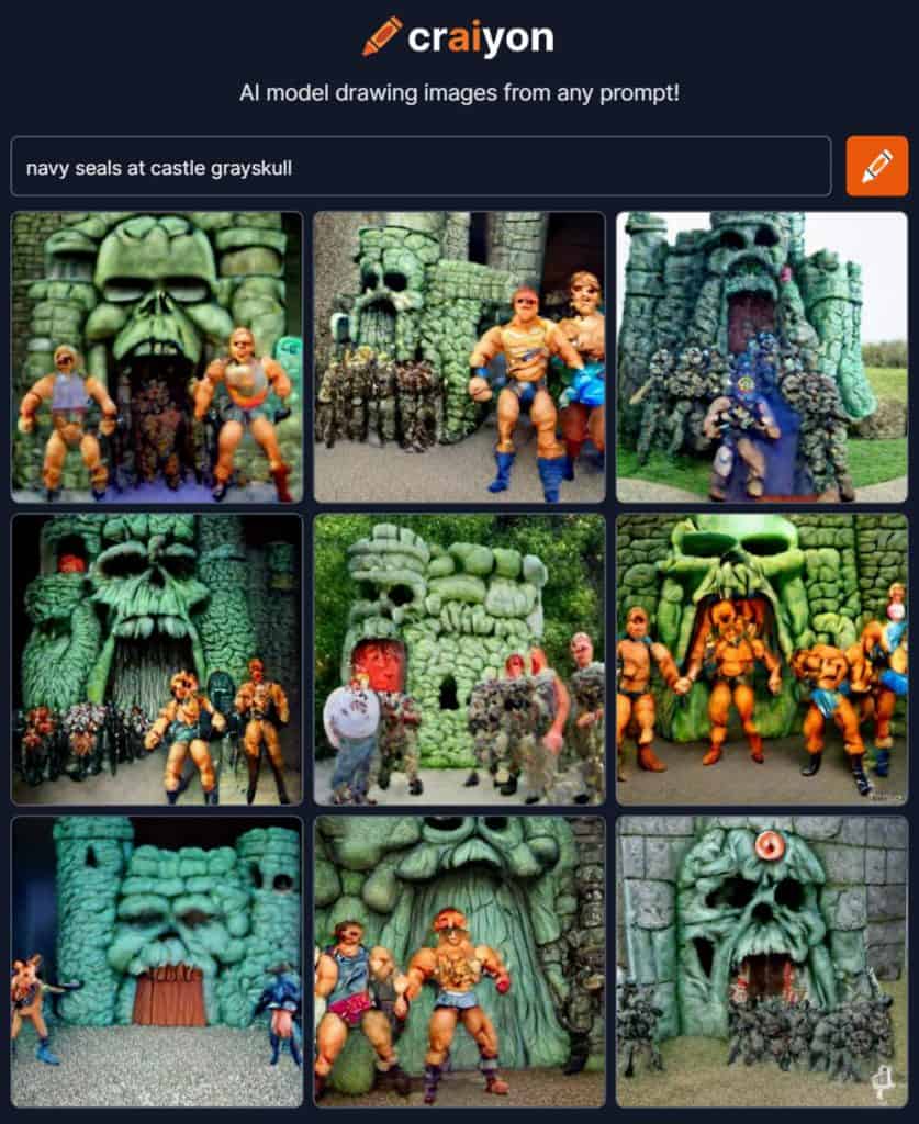 ai generated image of navy seals at castle grayskull