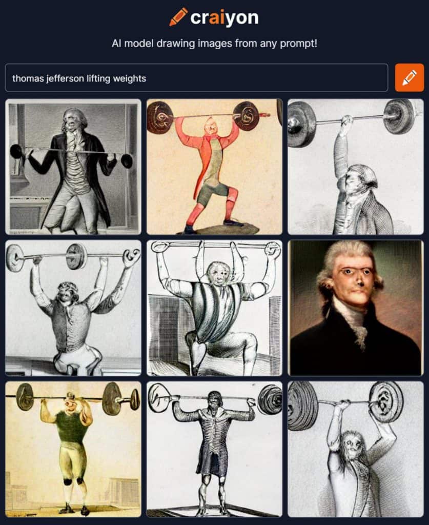Thomas Jefferson Lifting Weights
