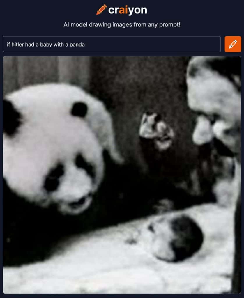 ai generated image of hitler and a panda having a baby