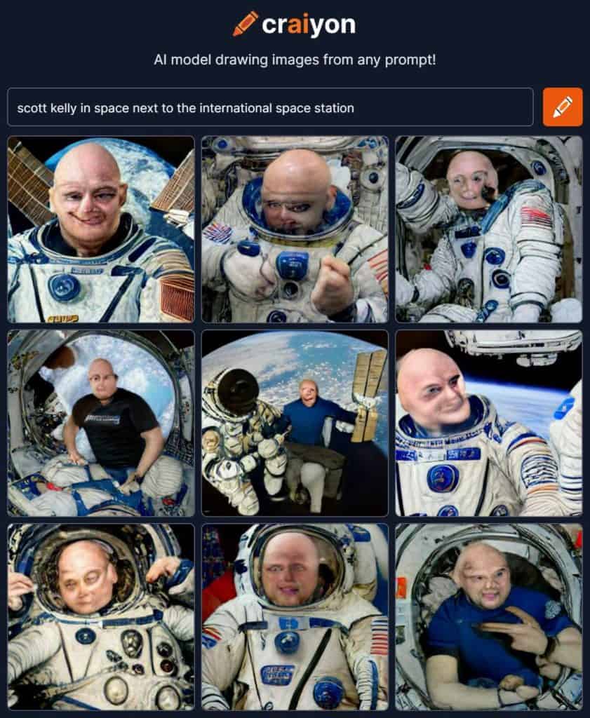 ai generated image of scott kelly in space