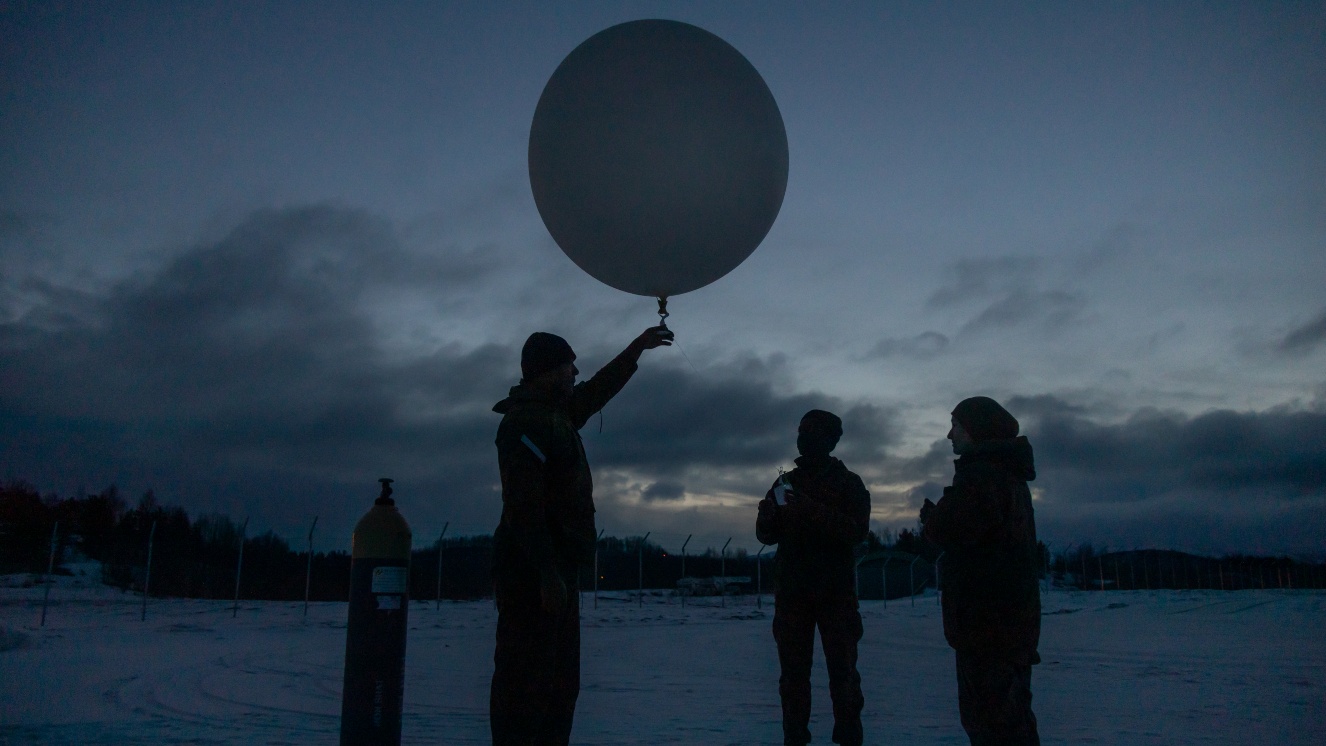 U.S. Marines prepare to launch a weather balloon during Exercise Cold Response 2022, Bardufoss, Norway, March 29, 2022. This could be a weather balloon much like the one that crashed during the Roswell Incident.
