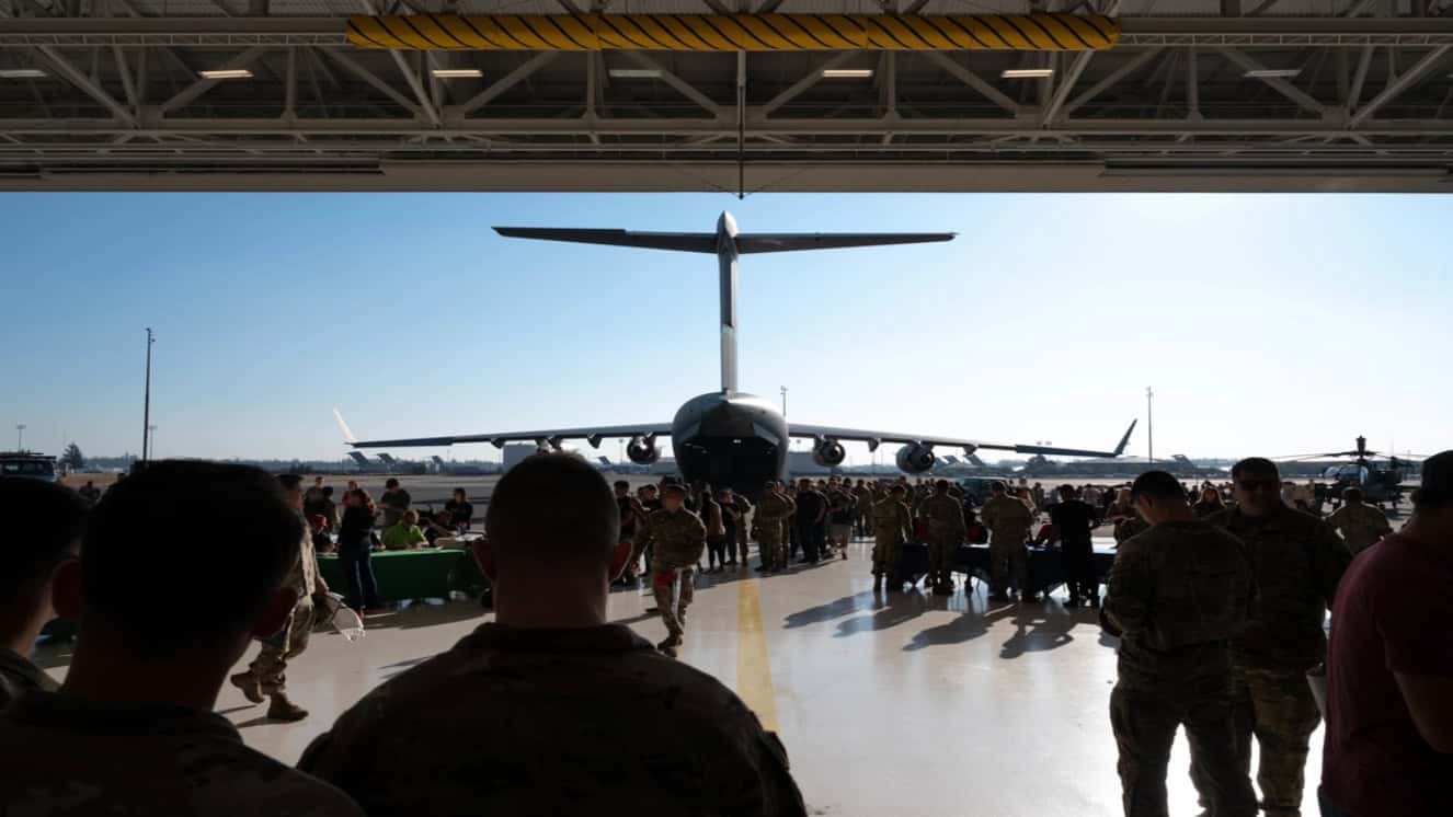 U.S. service members and their families visit to Joint Base Lewis-McChord, Washington, Sept. 20, 2022.