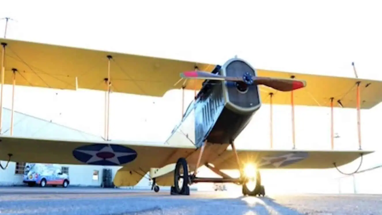 A Curtiss JN-4 Jenny biplane.