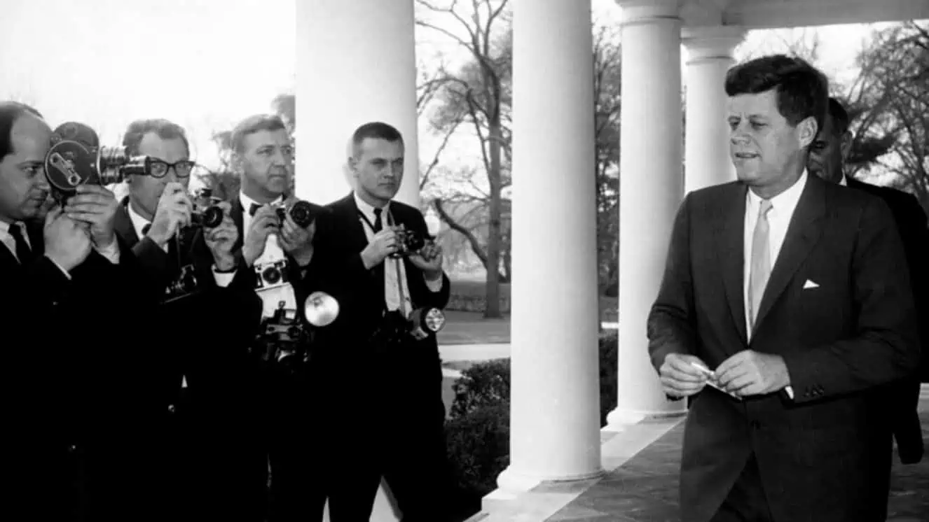 JFK passing press during his presidency. The JFK documents from the National Archive have been almost fully released now.