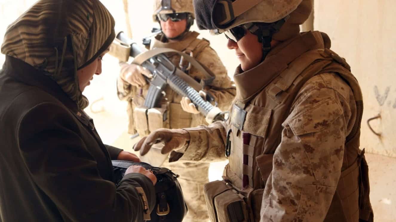 After completing a 10-day training exercise, the Marines are qualified to become Lionesses and search Iraqi women, which the male Marines are unable to do. Special Ops: Lioness is a fictional account of this real-life team.