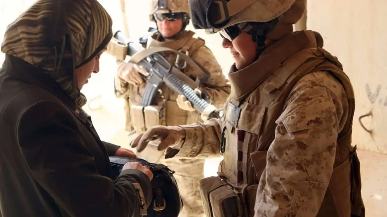 After completing a 10-day training exercise, the Marines are qualified to become Lionesses and search Iraqi women, which the male Marines are unable to do. Special Ops: Lioness is a fictional account of this real-life team.