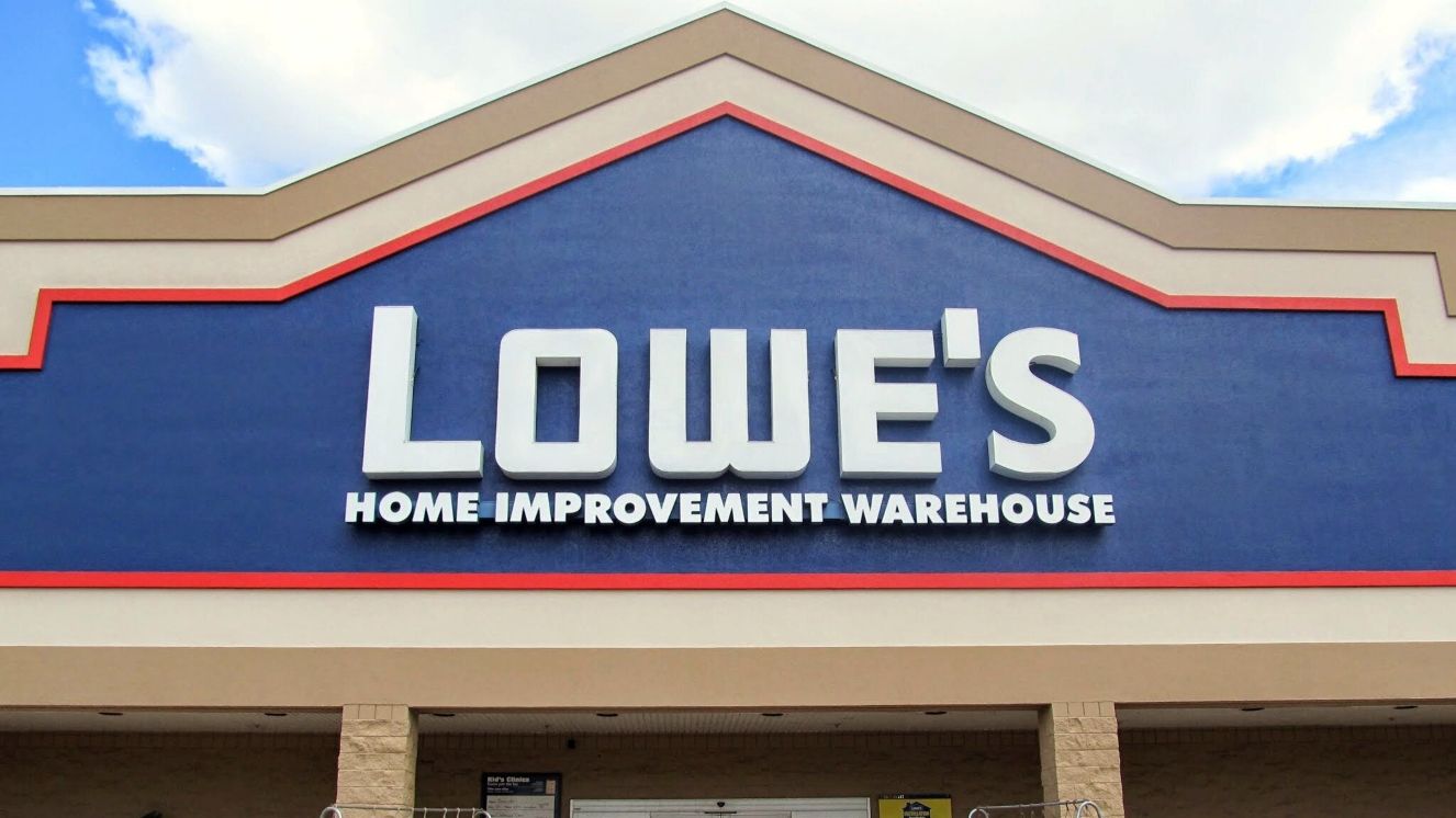 Lowe's storefront. The Lowe's military discount offers great savings for the military community.