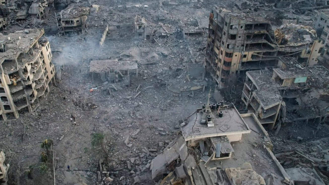 Israel's Ground War in Gaza is escalating and this image shows the devastation.
