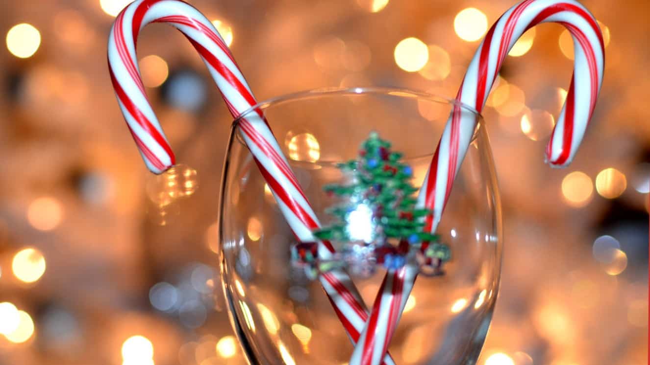 Candy canes in a glass while watching hallmark military christmas movies.