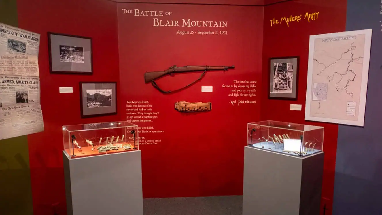 The West Virginia Mine Wars Museum with a Battle of Blair Mountain exhibit.