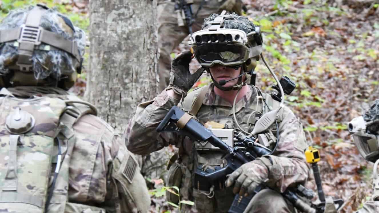 Soldiers from the 82nd Airborne Division used the latest prototype of the Integrated Visual Augmentation System (IVAS) during a trench clearing exercise in October at Fort Pickett, Va.