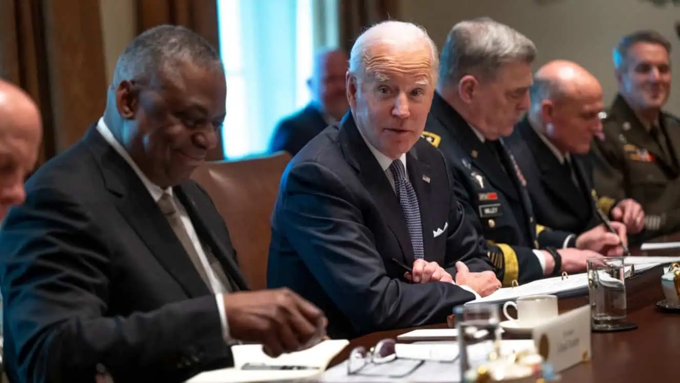 Biden discussing a military pay raise.