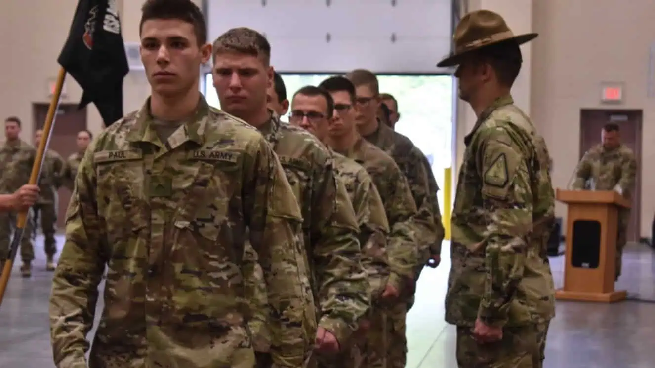 New York National Guard lining up.