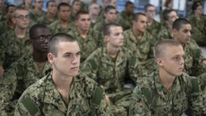 Recruits receive general military training at Recruit Training Command (RTC). More than 30,000 recruits graduate annually from the Navy's only US military recruitment boot camp. (U.S. Navy photo by Mass Communication Specialist 2nd Class Camilo Fernan/Released)