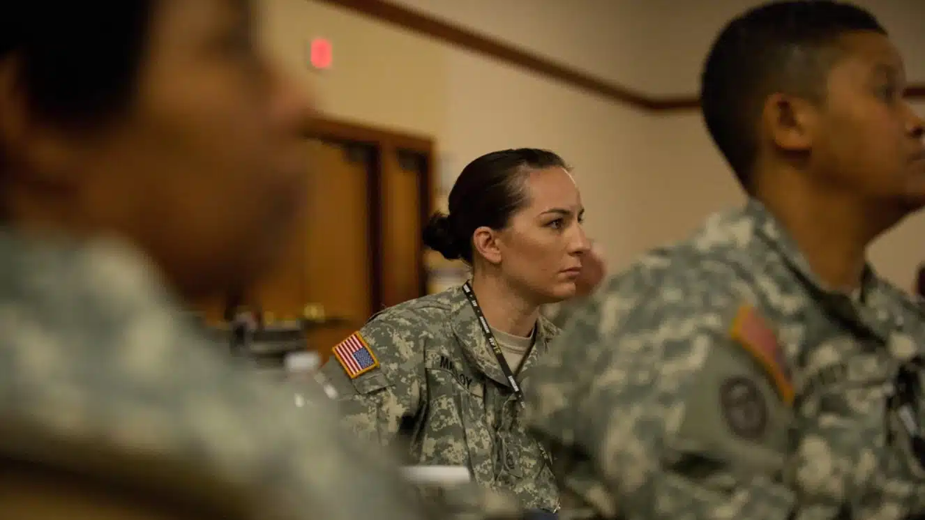 U.S. Army soldiers listen Army Chief of Staff Gen. Raymond T. Odierno speaking at the Sexually Harassed/Assault Prevention Summit in Leesburg, Va., May 8, 2012.