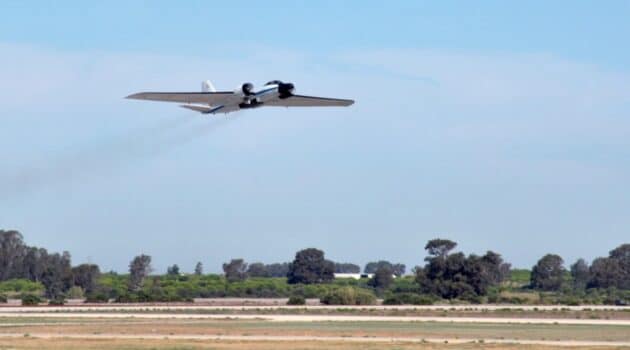 A NASA WB 57 high altitude research aircraft takes off from the airfield at Naval Station Rota, Spain. The crew from the Johnson Space Center visited Rota for routine maintenance and refueling of the aircraft.