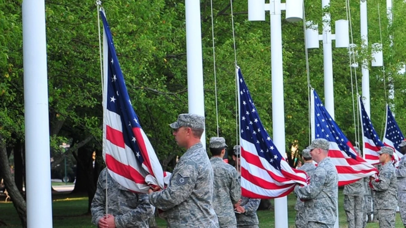 Flag Day 2024 ceremony with the American Flag.