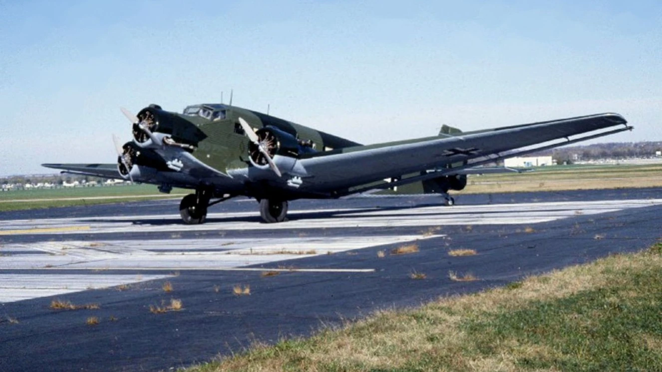 Junkers Ju 52 plane taking off.