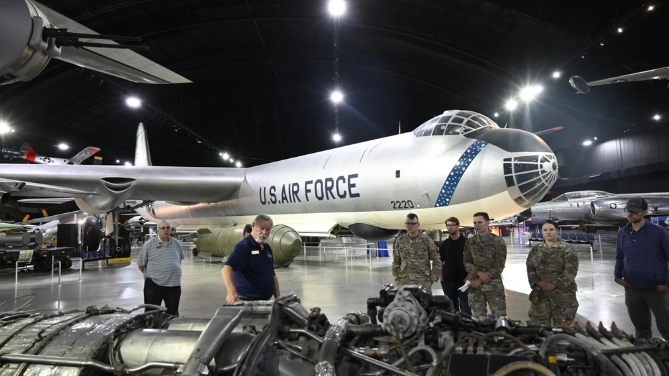 National Museum of the U.S. Air Force volunteers provide specialty tours focused on specific topics and technologies such as rotary to the jet age of aircraft engines, and is one of many aviation museums.