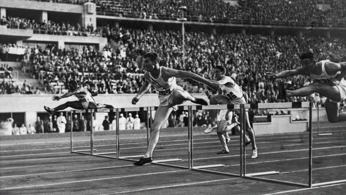 Athletes competing at the almost canceled olympic games in Berlin.