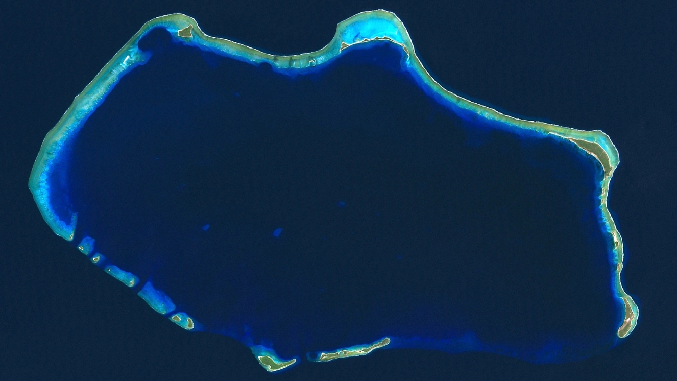 Satellite image of bikini atoll.