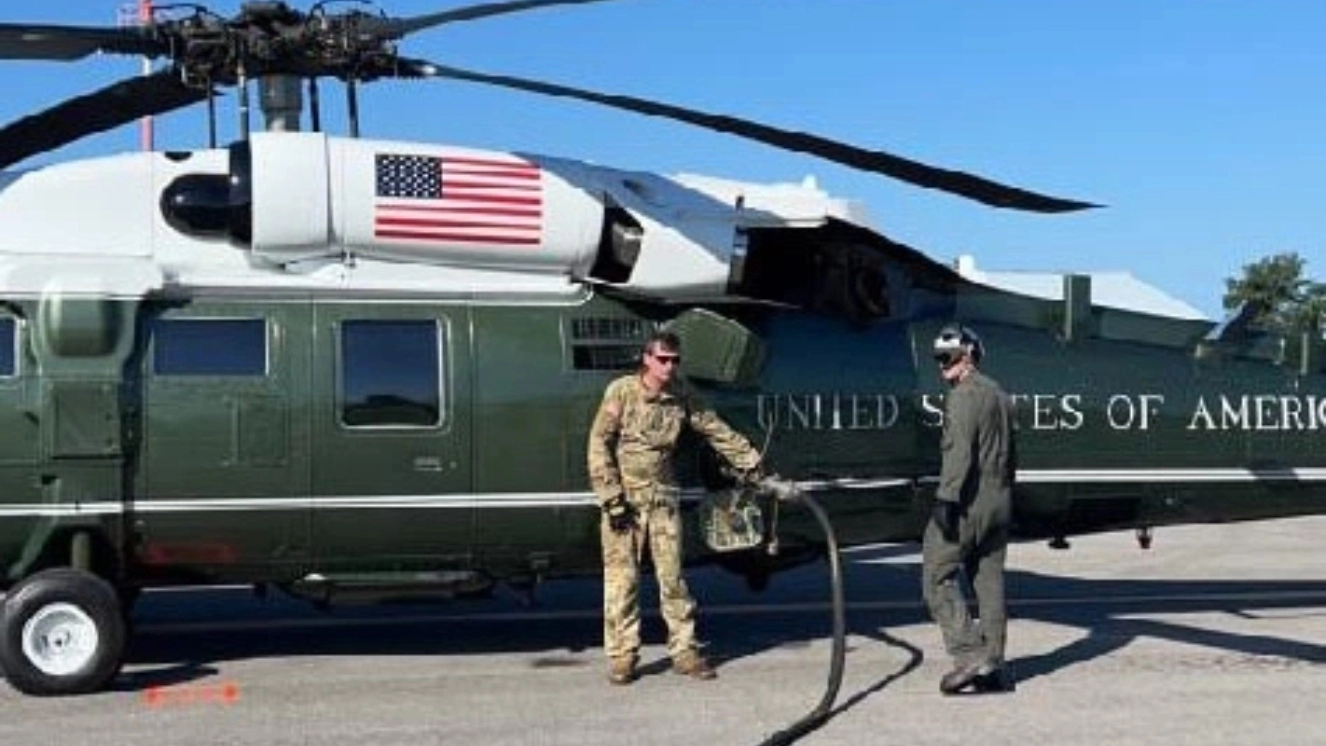 Marine One getting refueled.