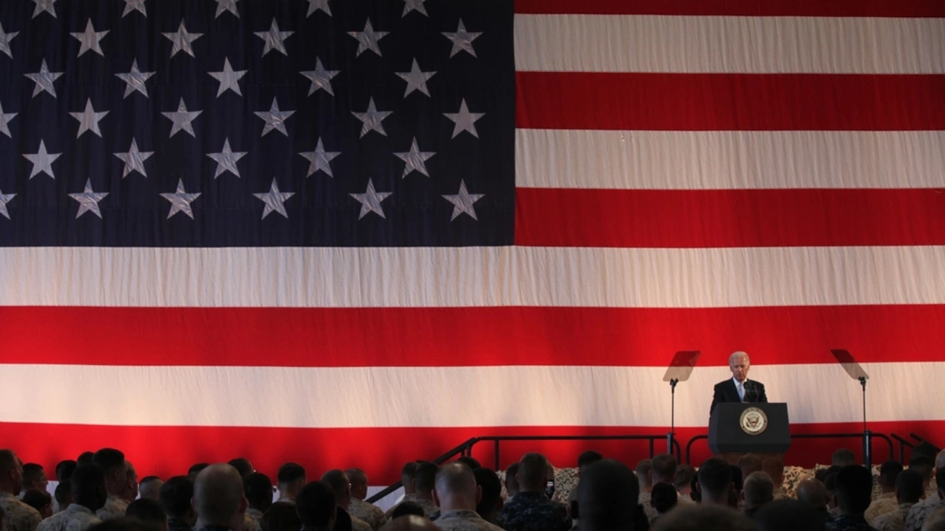 Joe Biden speaking, to answer the question which political party supports the military.