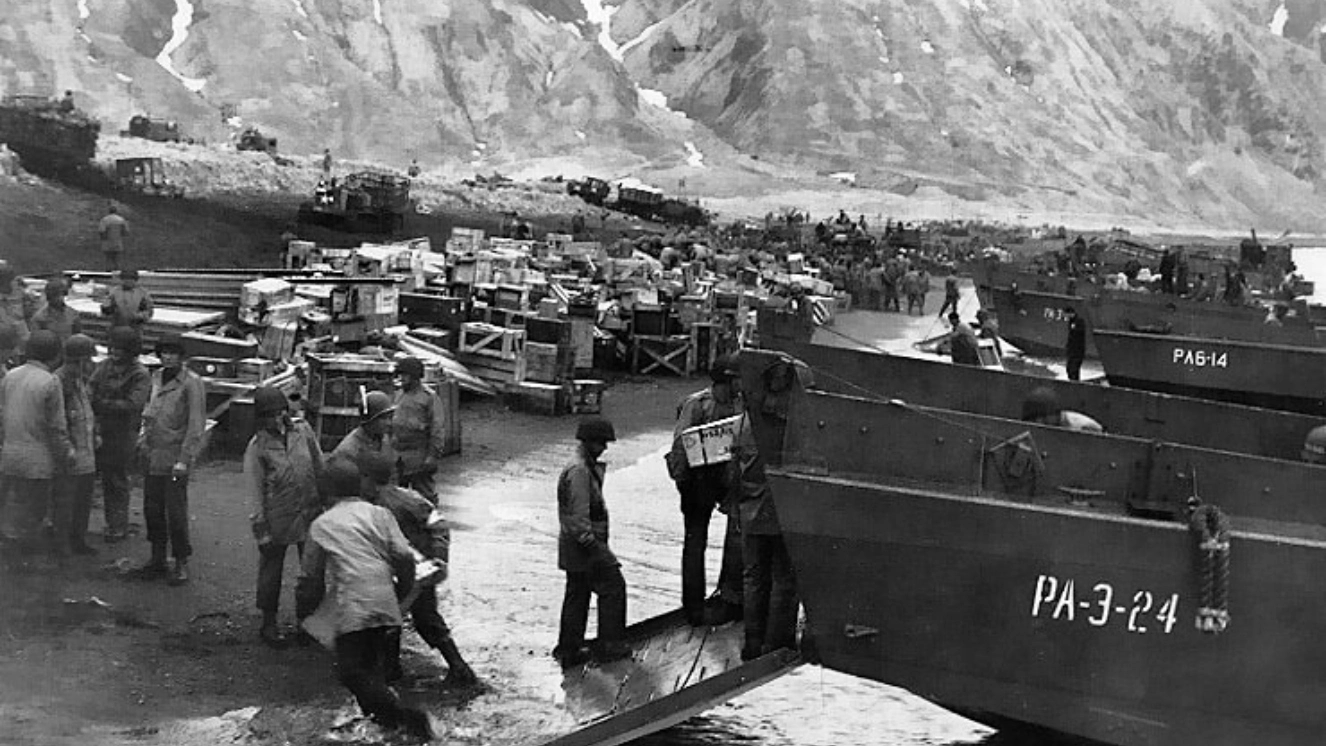 Soldiers at the Battle of Attu.