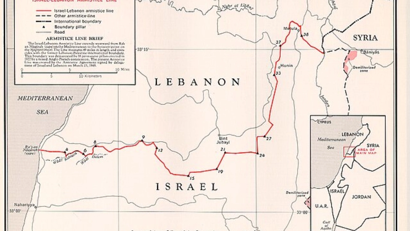 A map of Israel Lebanon conflict.